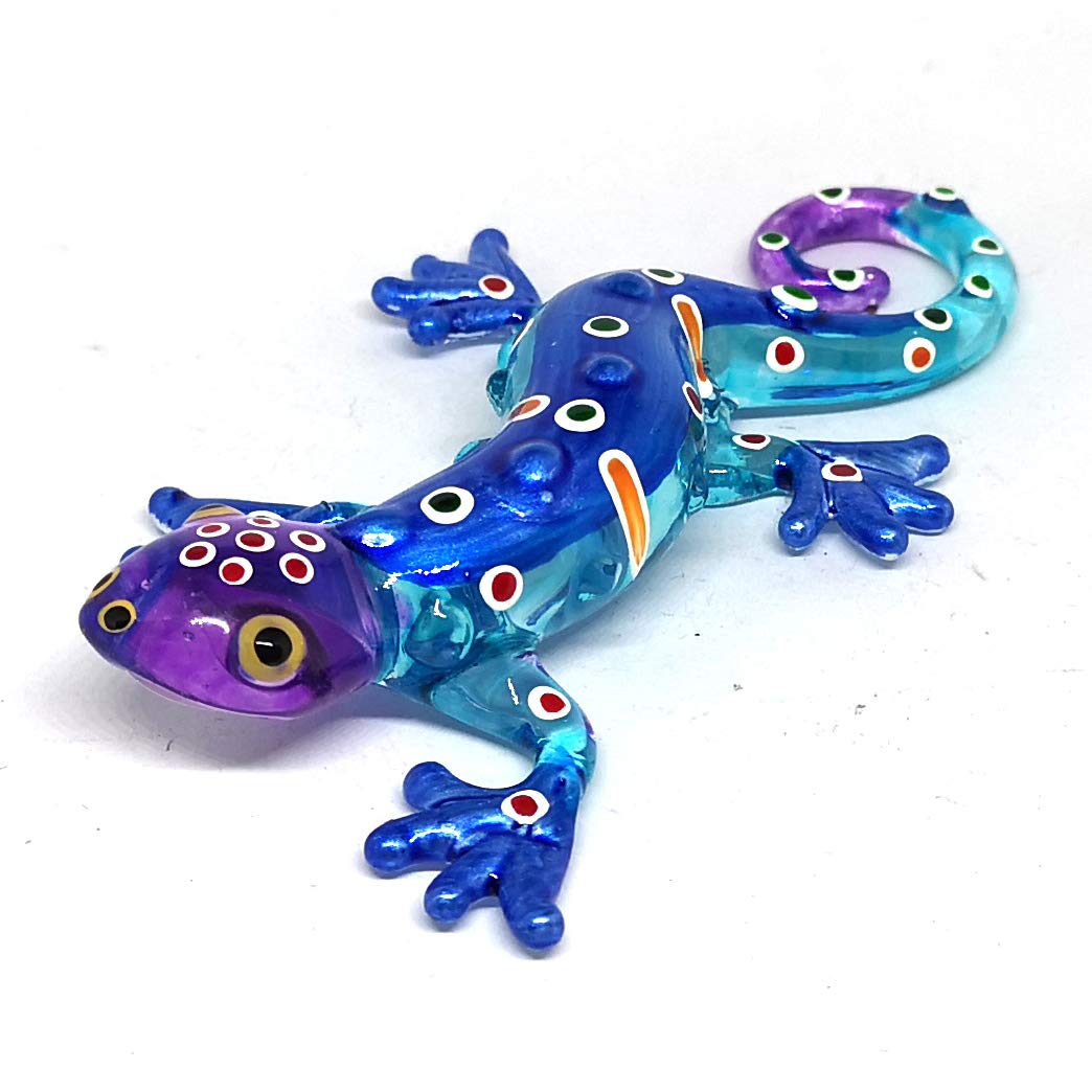 ヤモリ　ガラス製 置物 ブルー Amazon.co.jp: ZOOCRAFT ガラス ヤモリ 置物 ブルー ミニチュア 手吹き